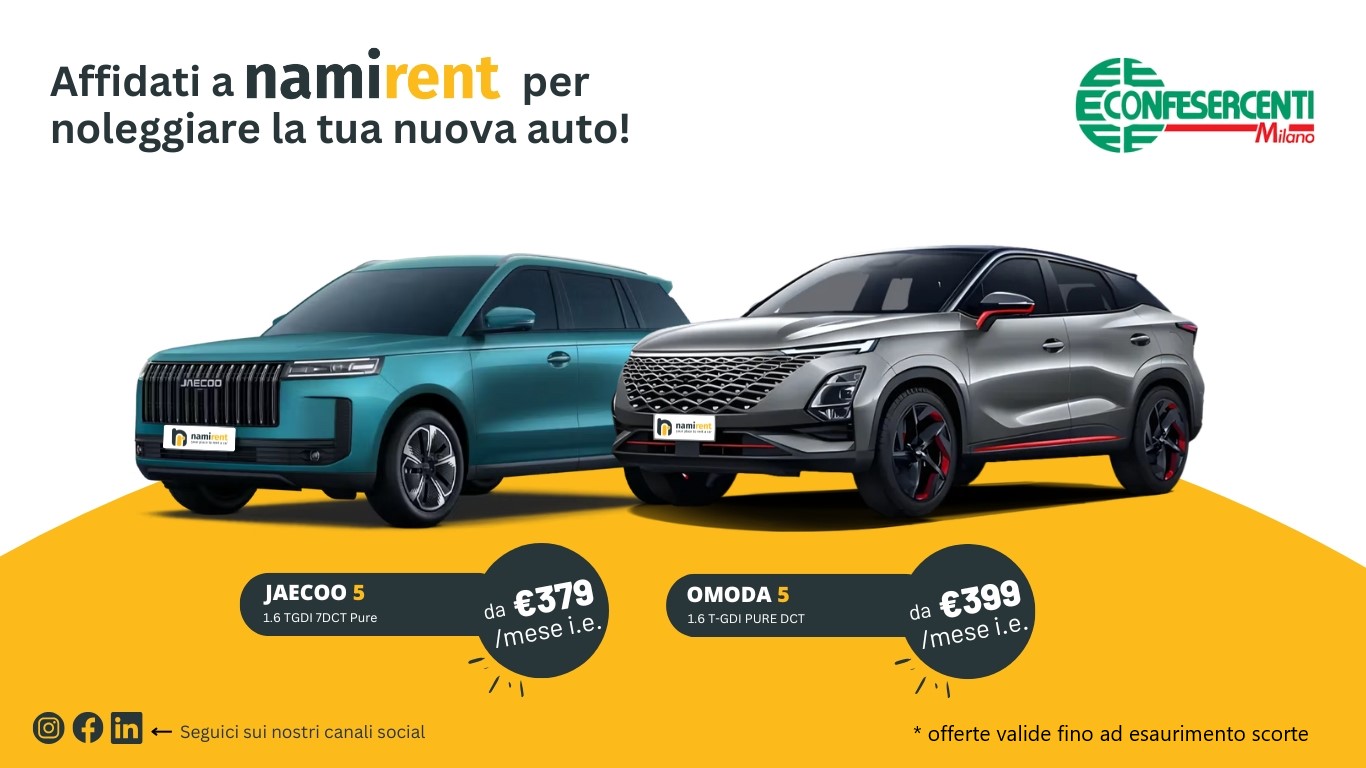 Convenzione per noleggio auto a lungo termine Namirent: promo di gennaio per gli Associati
