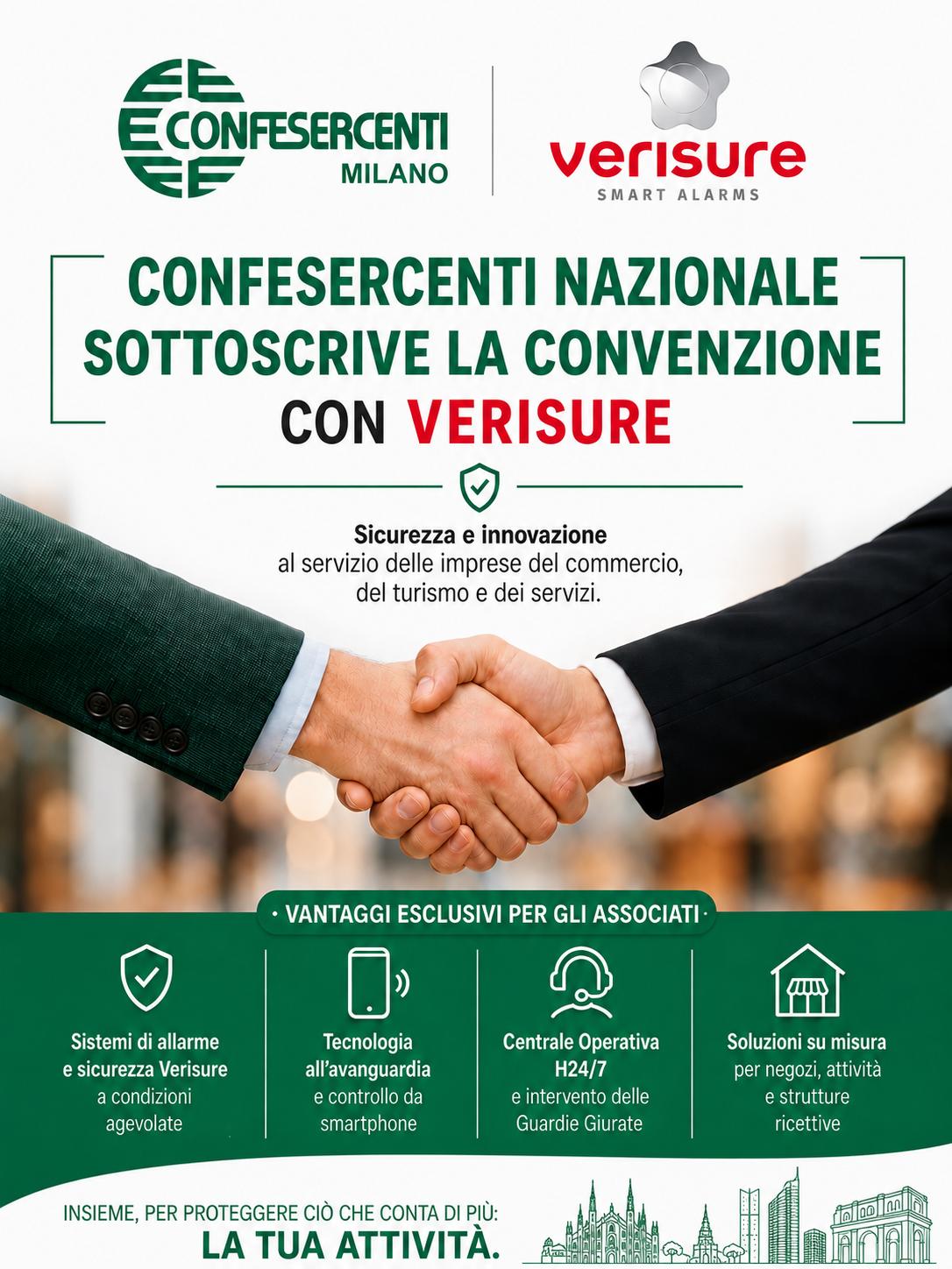 Nuova convenzione tra Confesercenti Nazionale e Verisure