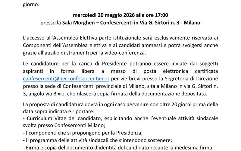 ConfesercentiMI_avviso convocazione Assemblea elettiva 2026